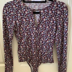 NWT BCBG Floral Bodysuit